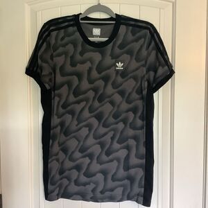 Adidas Black/Gray 3-stripe T-shirt‎